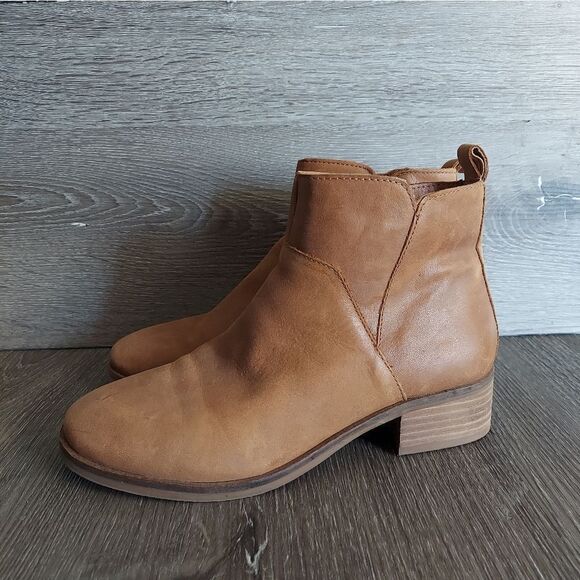 Lucky Brand Prenma Ankle Bootie | Block Heel | Cognac | Size 7 - Picture 4 of 10